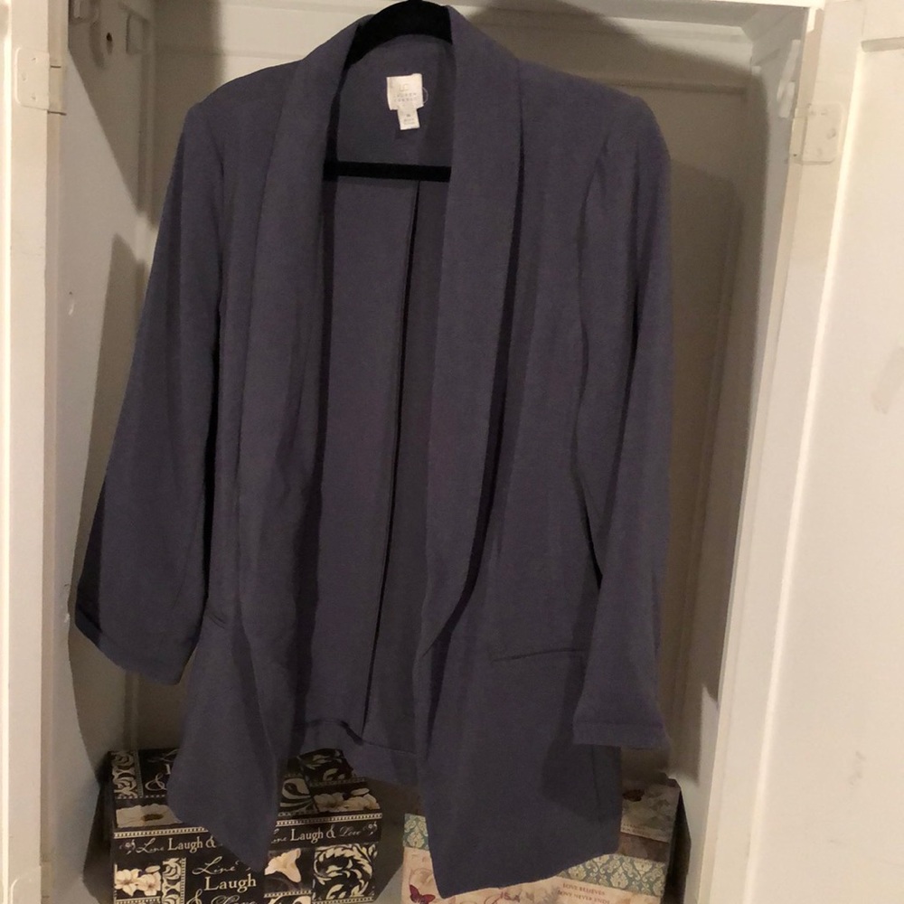 Grey 3/4 length sleeve dress blazer